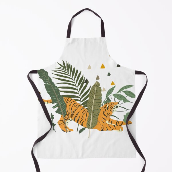 Item preview, Modern Boho Tiger with tropical leaves designed and sold by TriadArtDesign.