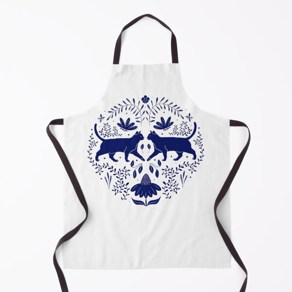 Item preview, Cat Folk Art blue designed and sold by Treich Design.