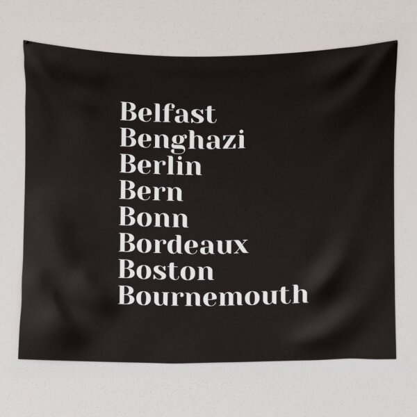 Item preview, Famous Cities starting with the letter, B designed and sold by Art With Impact – Statement Art & Apparel for Deep Thinkers.