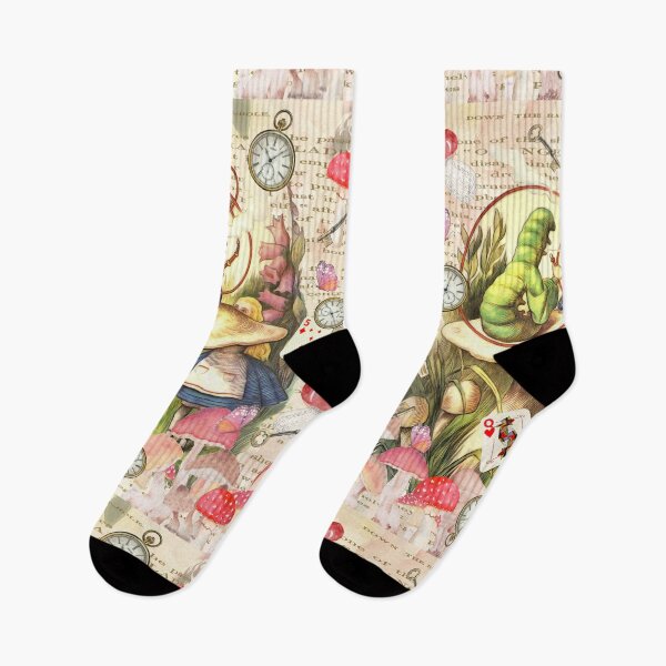 Item preview, Alice & the Caterpillar Collage - on Vintage Textbook - Alice in Wonderland designed and sold by maryedenoa.