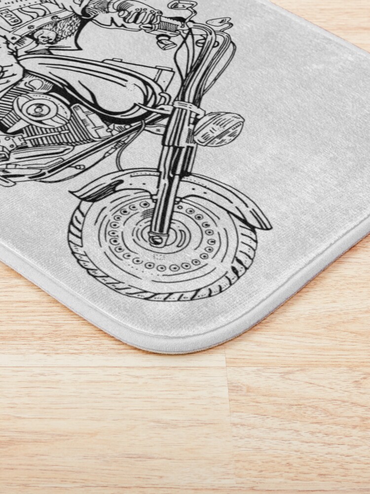 Alternate view of Boar on motorbike. Bath Mat