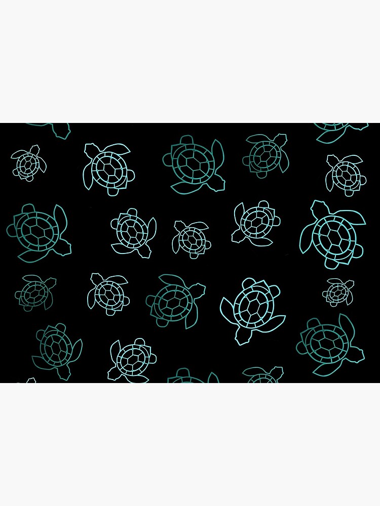 Blue Turtles On Black by kathlesa