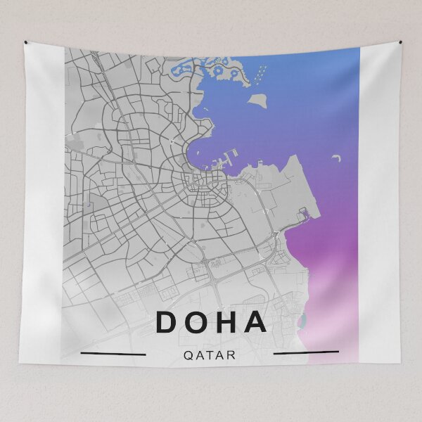 Item preview, DOHA CİTY ROAD MAP POSTER designed and sold by rashadat.