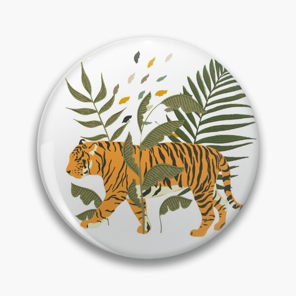 Item preview, Modern Contemporary Abstract Tiger with Plants designed and sold by TriadArtDesign.