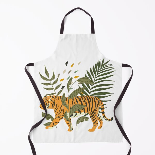 Item preview, Modern Contemporary Abstract Tiger with Plants designed and sold by TriadArtDesign.