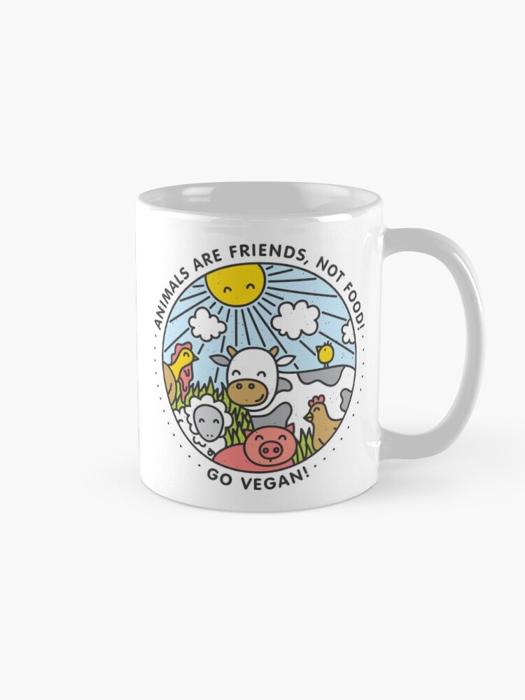 Alternate view of Animals are friends, not food. Go vegan! Mug