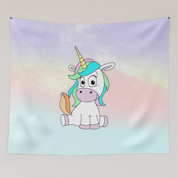 Item preview, Cute Unicorn With Big Eyes designed and sold by LittleCuteArt.
