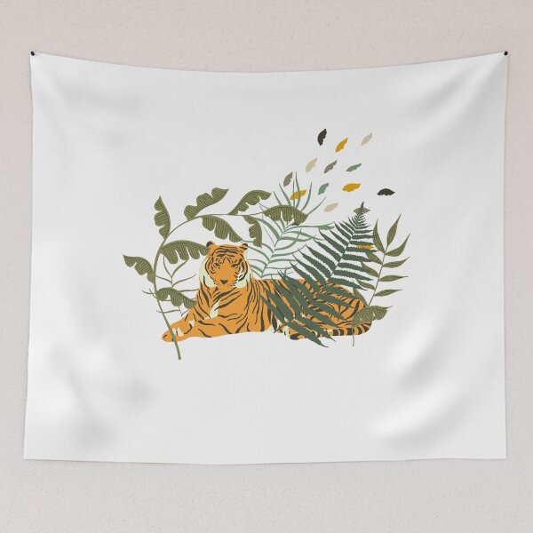 Item preview, Modern Boho Trendy Tiger in Jungle Illustration Art designed and sold by TriadArtDesign.