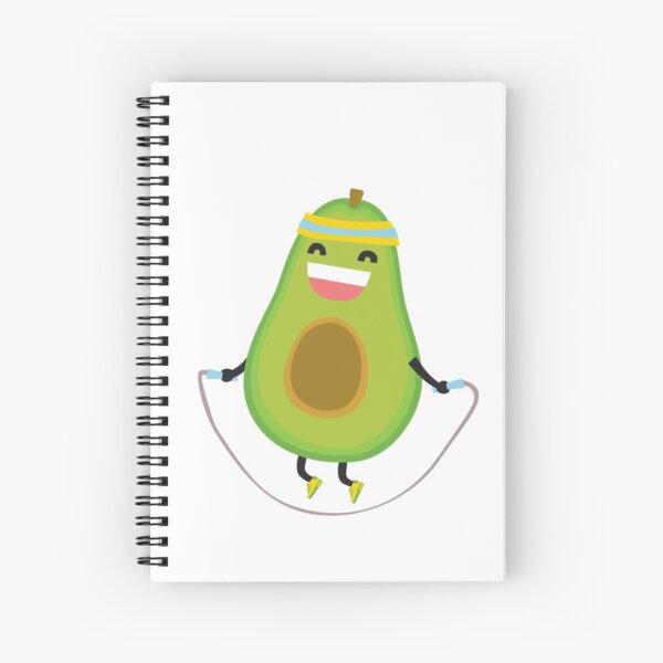 Salto de cuerda de aguacate kawaii fitness lindo Cuaderno de espiral