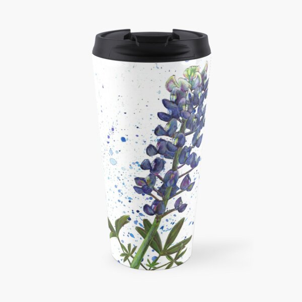Texas Bluebonnet Wildflower Splatter Travel Mug