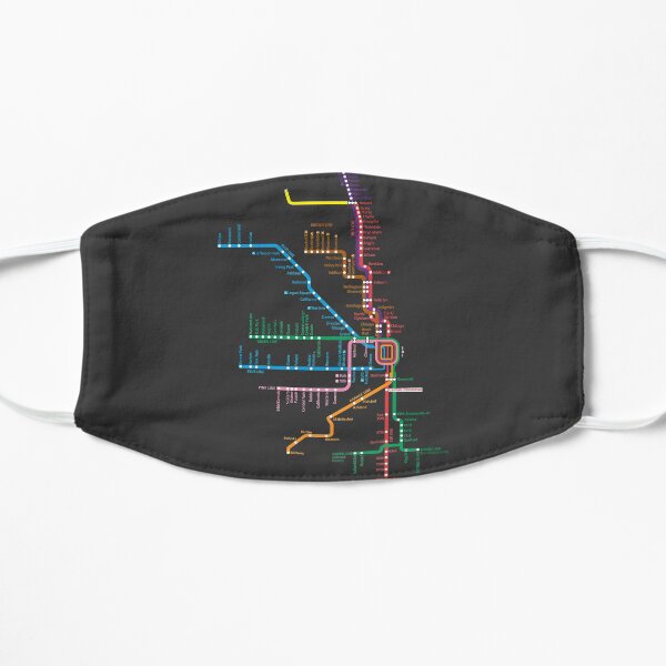 Chicago Trains Map Flat Mask