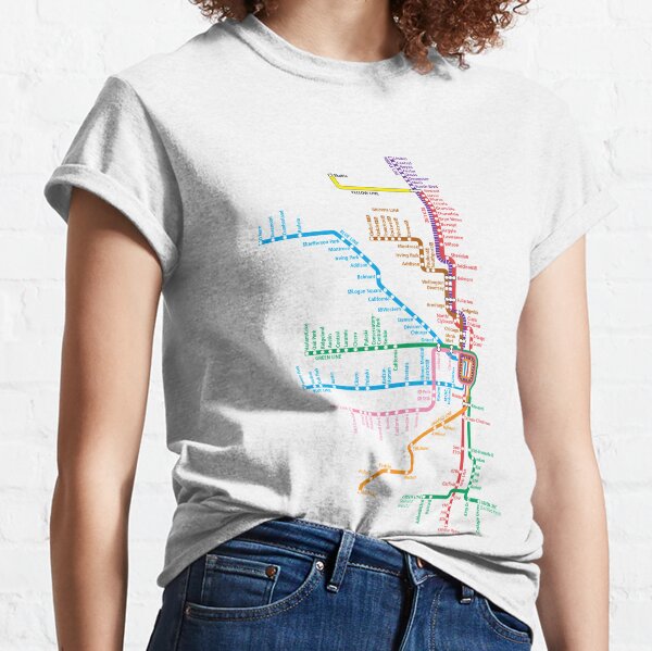 Chicago Trains Map Classic T-Shirt