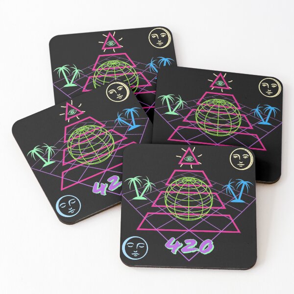 Item preview, 420 All Seeing Eye Pyramid Surf Style Egyptian Vapourwave 80s  designed and sold by Funtimedesign.