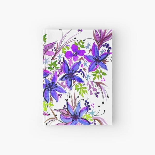 Hawaii Sings Blue with Flowers Hardcover Journal