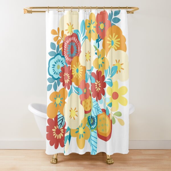 Bohemian floral boho-chic style print Shower Curtain