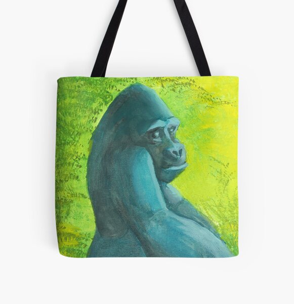 Gorilla Looking Over All Over Print Tote Bag