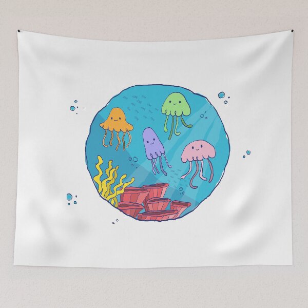 Item preview, happy jellyfish designed and sold by Kuebsart.