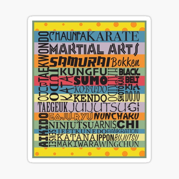 Martial arts word collage Sticker