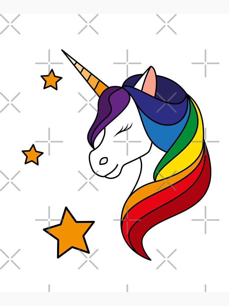 Unicorn With Rainbow Mane