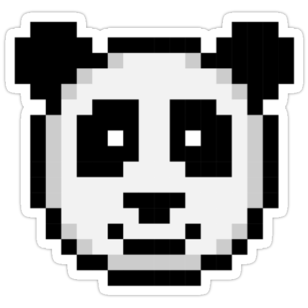 "Pixel Panda" Stickers by Jordan Harvey | Redbubble