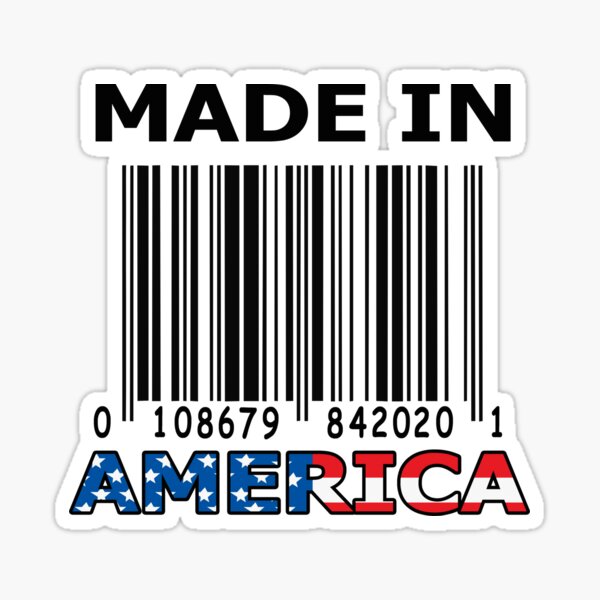 Fake bar code made in america design Sticker
