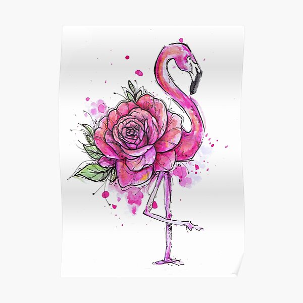 Flamingo Rose Posters Redbubble - flamingo roses roblox