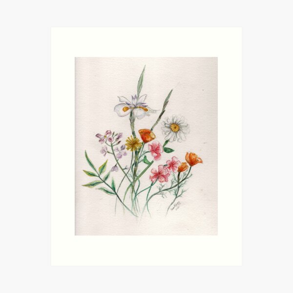 Item preview, Watercolor Wildflowers designed and sold by Appleblossomink.