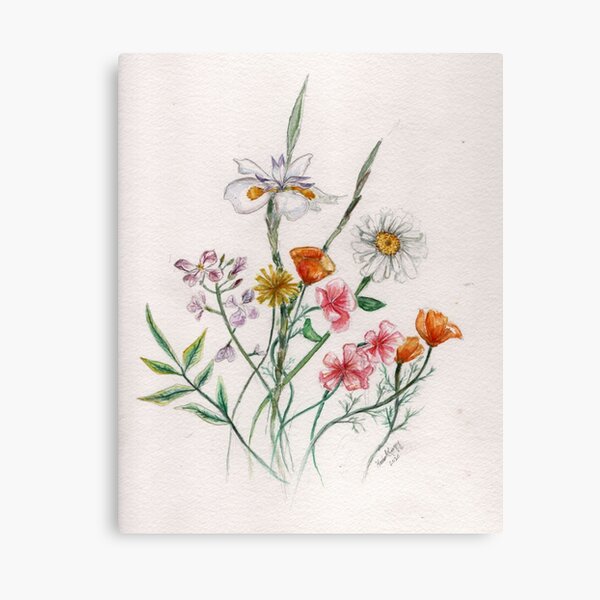Watercolor Wildflowers Canvas Print