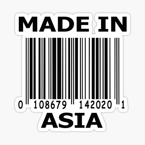 Fake bar code made in Asia design Sticker