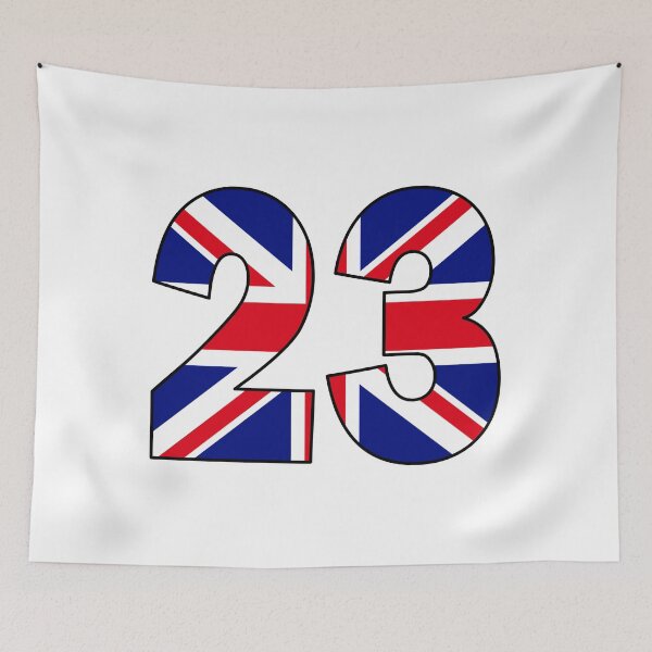 Item preview, Number 23 with UK flag on the background designed and sold by AllShirts21.
