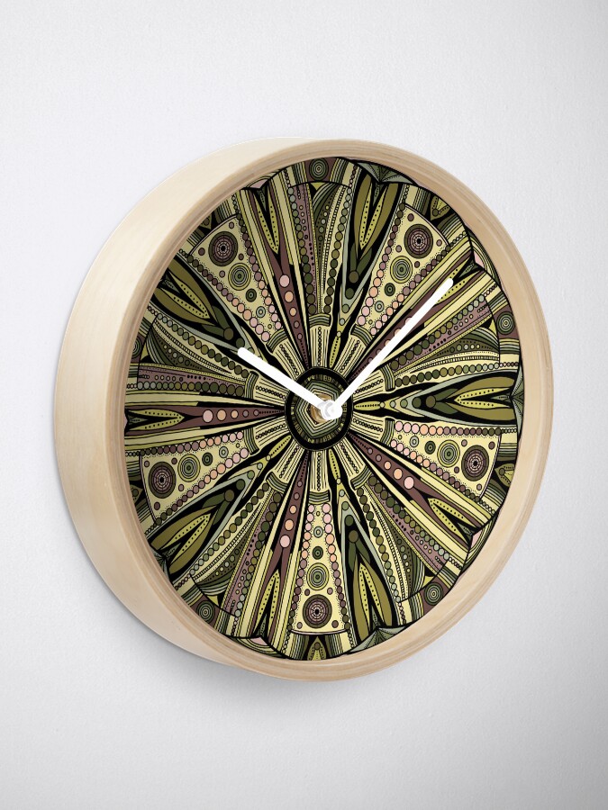 Alternate view of Seaside Urchin Mandala Clock