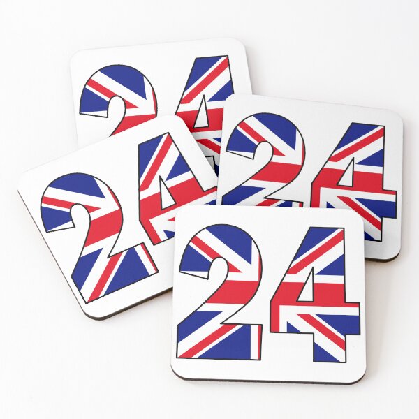 Item preview, Number 24 with UK flag on the background designed and sold by AllShirts21.