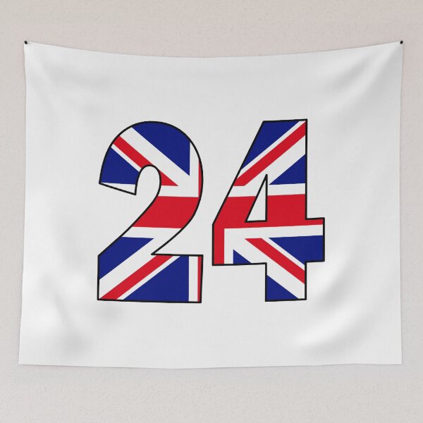 Item preview, Number 24 with UK flag on the background designed and sold by AllShirts21.