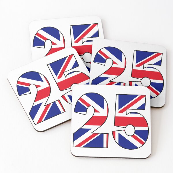 Item preview, Number 25 with UK flag on the background designed and sold by AllShirts21.