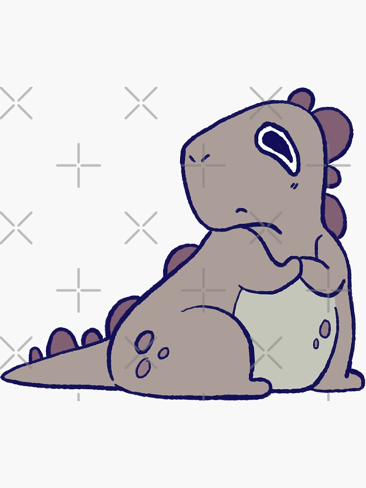 Anxious Godzilla sticker