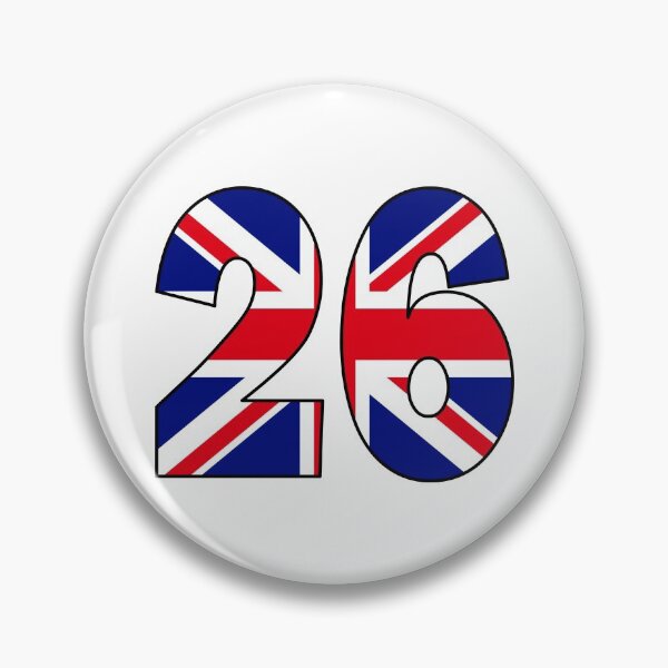 Item preview, Number 26 with UK flag on the background designed and sold by AllShirts21.
