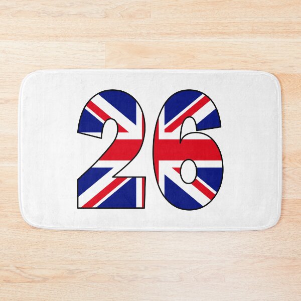 Item preview, Number 26 with UK flag on the background designed and sold by AllShirts21.