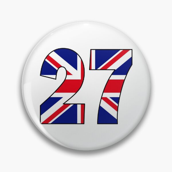 Item preview, Number 27 with UK flag on the background designed and sold by AllShirts21.