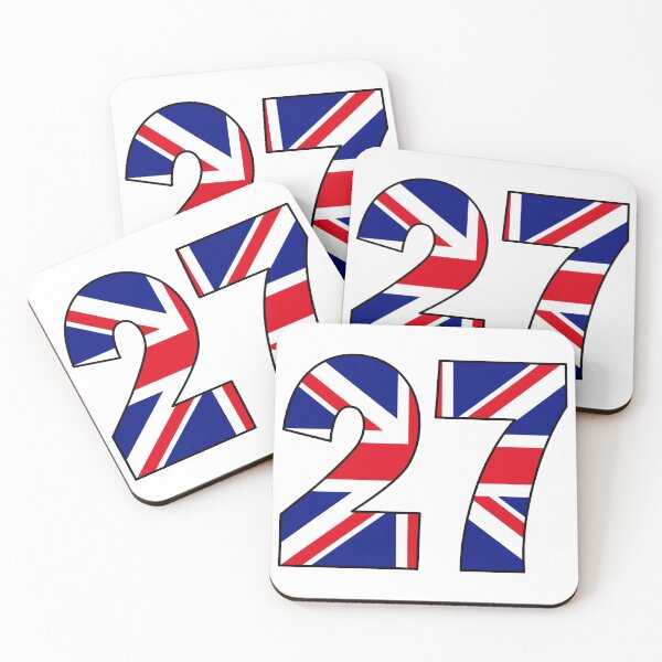 Item preview, Number 27 with UK flag on the background designed and sold by AllShirts21.