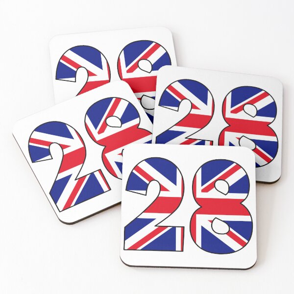 Item preview, Number 28 with UK flag on the background designed and sold by AllShirts21.