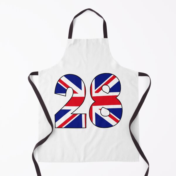 Item preview, Number 28 with UK flag on the background designed and sold by AllShirts21.