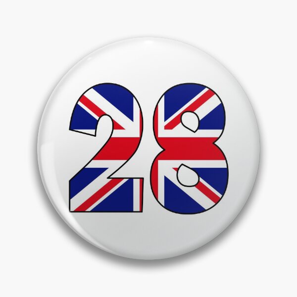 Item preview, Number 28 with UK flag on the background designed and sold by AllShirts21.