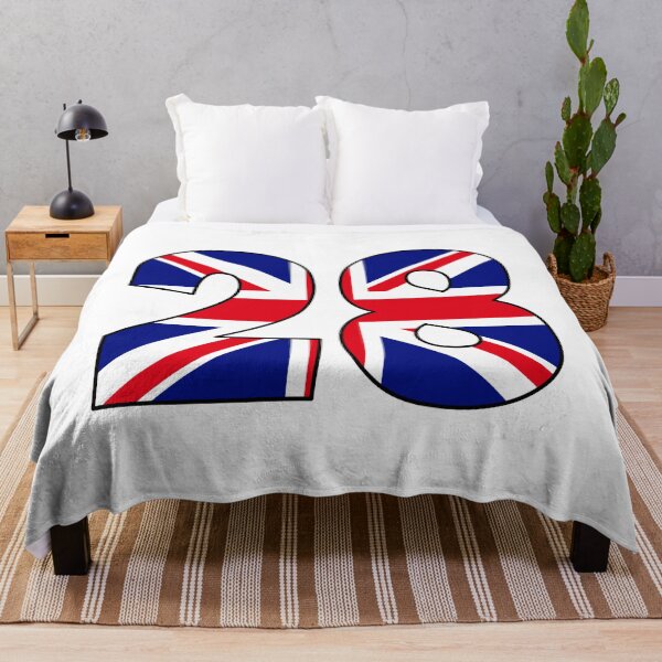 Item preview, Number 28 with UK flag on the background designed and sold by AllShirts21.