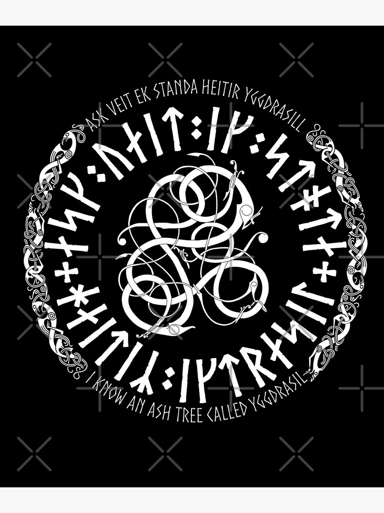 Viking Runic Quote Yggdrasil Poster For Sale By Helgi Chris Redbubble