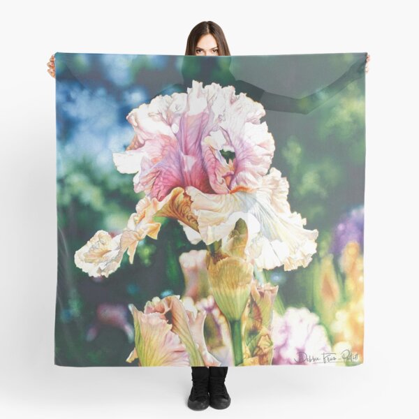 Springtime in Bloom Watercolor Painting Scarf