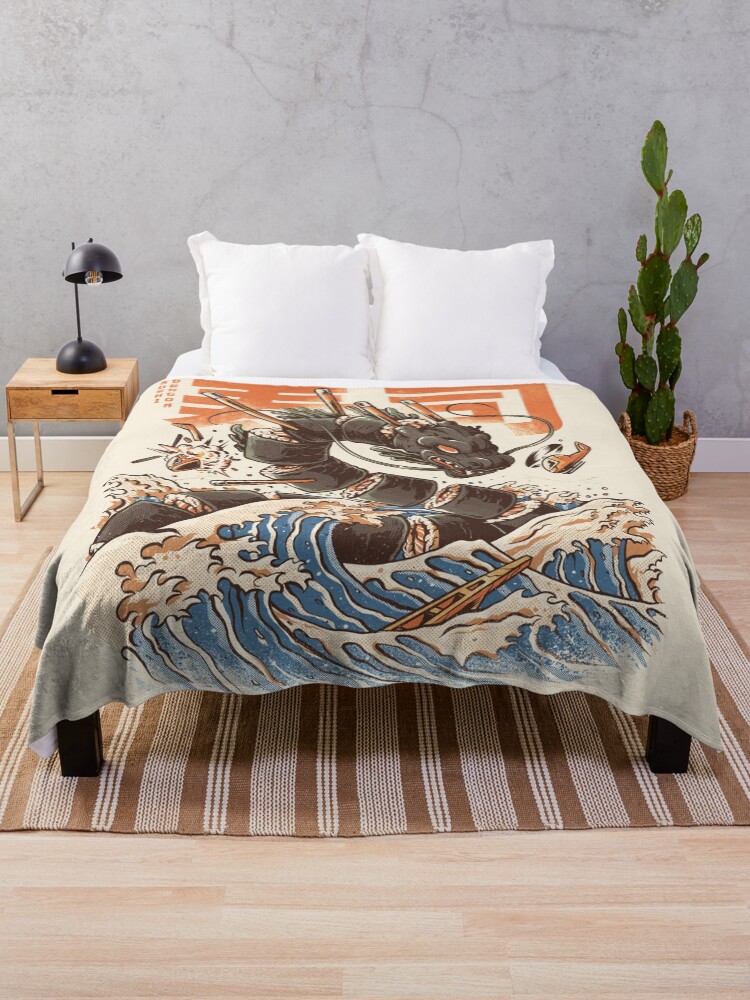 Thumbnail 1 of 6, Throw Blanket, Great Sushi Dragon designed and sold by Ilustrata Design.