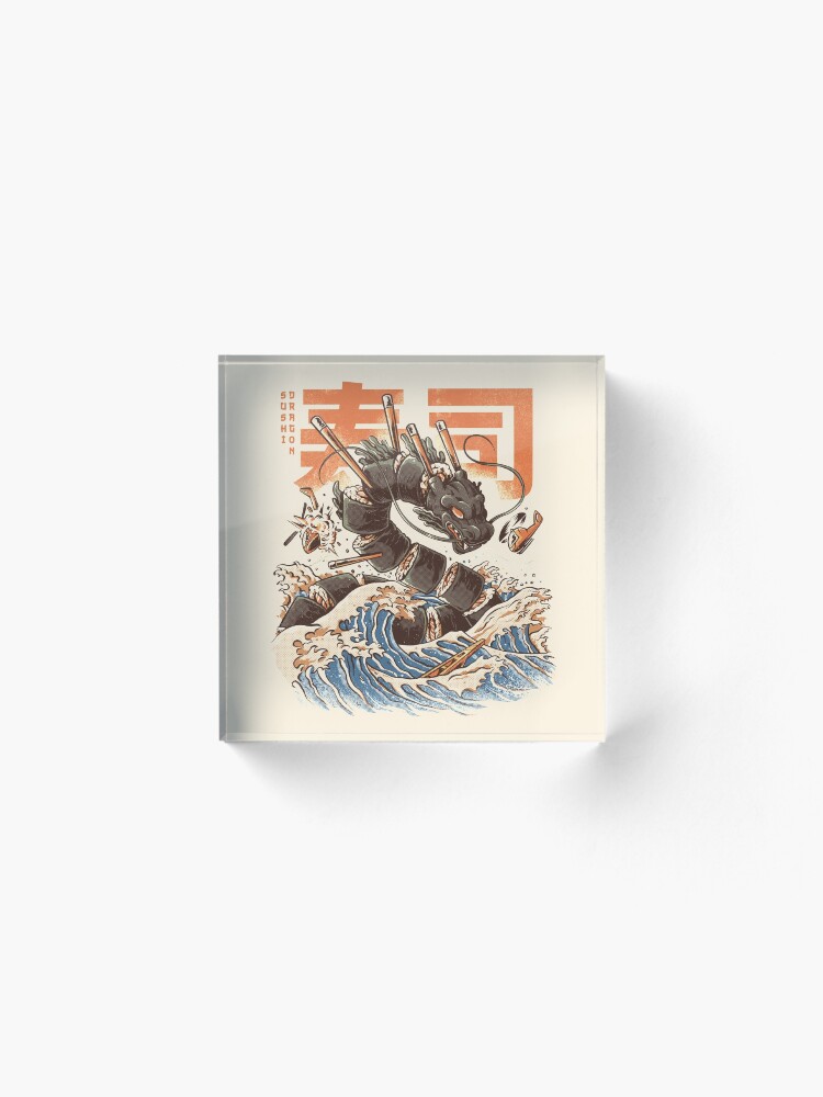 Alternate view of Great Sushi Dragon Acrylic Block