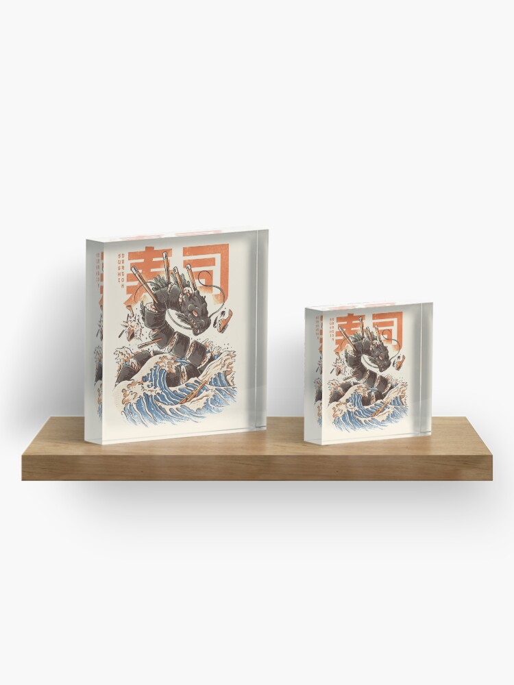 Alternate view of Great Sushi Dragon Acrylic Block