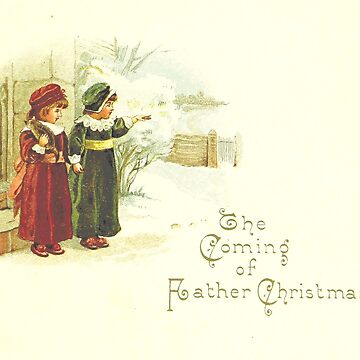Artwork thumbnail, Vintage Christmas Card from The Coming of Father Christmas (1894) by Douglas E. Welch Design and Photography