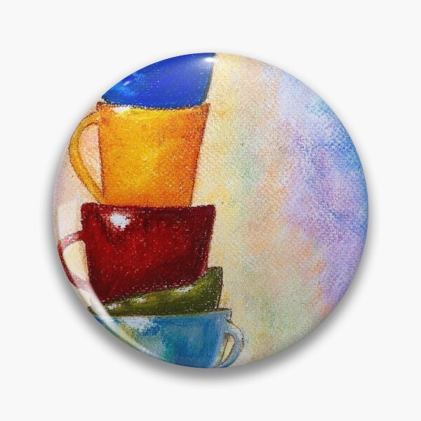 Item preview, Piled cups colorful pastel art designed and sold by StarlightTales.